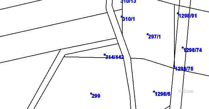 Parcela st. 314/142 v KÚ Sulimov, Katastrální mapa