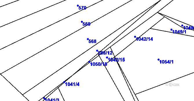 Parcela st. 588/12 v KÚ Sulimov, Katastrální mapa