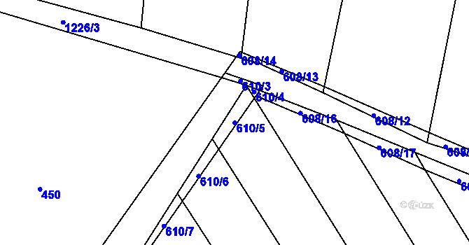 Parcela st. 610/5 v KÚ Sulimov, Katastrální mapa