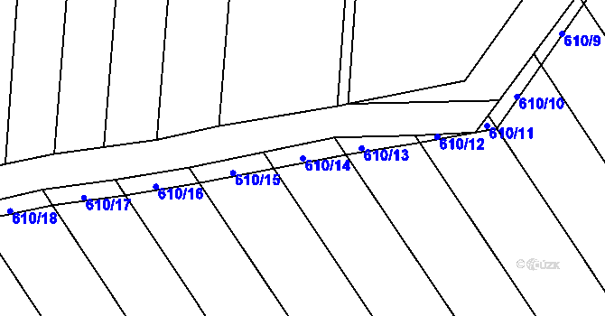 Parcela st. 610/14 v KÚ Sulimov, Katastrální mapa