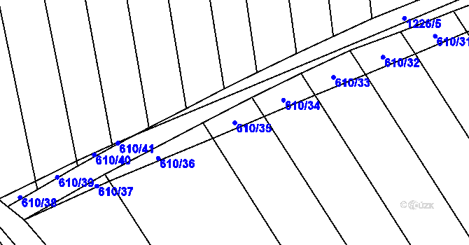 Parcela st. 610/35 v KÚ Sulimov, Katastrální mapa