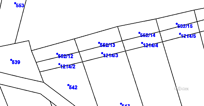 Parcela st. 1214/3 v KÚ Sulimov, Katastrální mapa