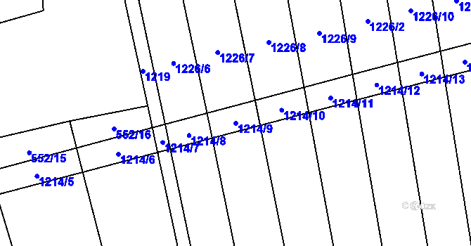 Parcela st. 1214/9 v KÚ Sulimov, Katastrální mapa