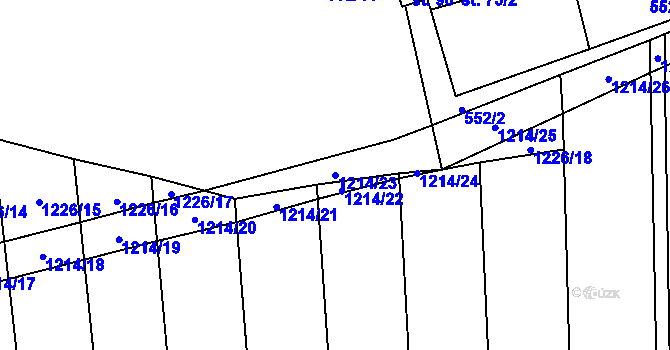 Parcela st. 1214/23 v KÚ Sulimov, Katastrální mapa