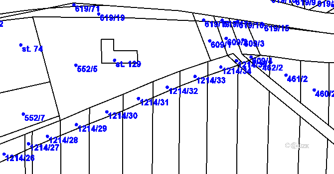 Parcela st. 1214/32 v KÚ Sulimov, Katastrální mapa