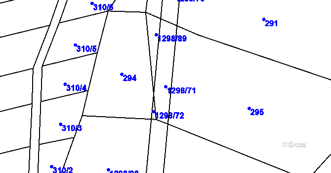 Parcela st. 1298/71 v KÚ Sulimov, Katastrální mapa