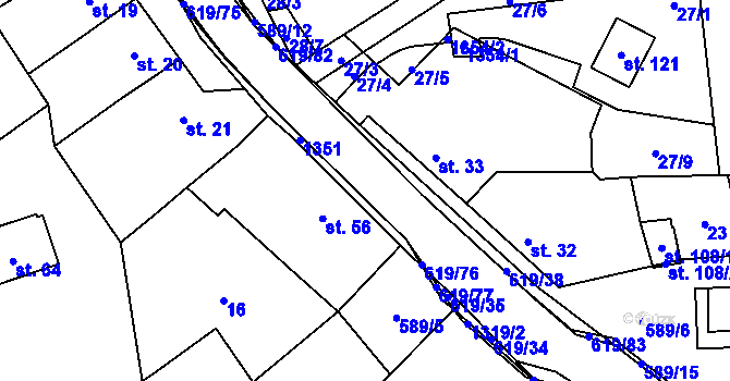 Parcela st. 619/36 v KÚ Sulimov, Katastrální mapa
