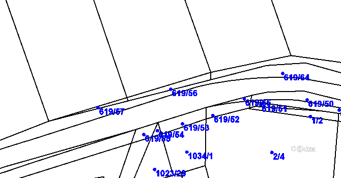 Parcela st. 619/56 v KÚ Sulimov, Katastrální mapa