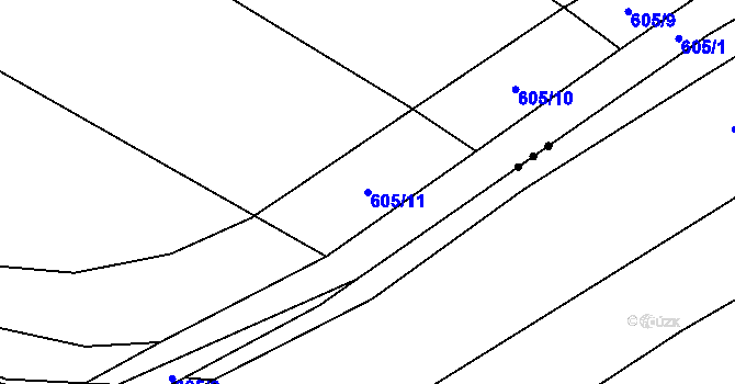 Parcela st. 605/11 v KÚ Sulimov, Katastrální mapa