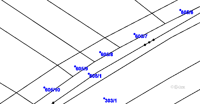 Parcela st. 605/8 v KÚ Sulimov, Katastrální mapa