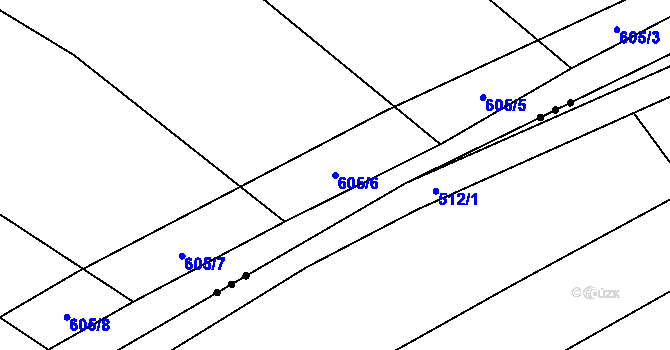 Parcela st. 605/6 v KÚ Sulimov, Katastrální mapa