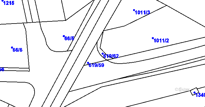 Parcela st. 619/62 v KÚ Sulimov, Katastrální mapa