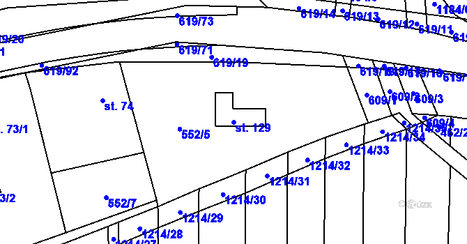 Parcela st. 129 v KÚ Sulimov, Katastrální mapa