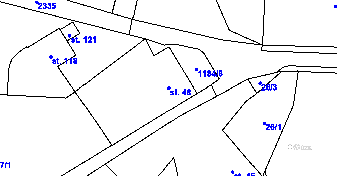 Parcela st. 48 v KÚ Vrbka u Sulimova, Katastrální mapa