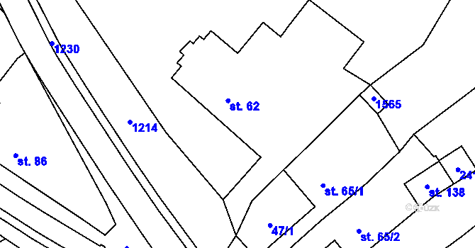 Parcela st. 62 v KÚ Vrbka u Sulimova, Katastrální mapa