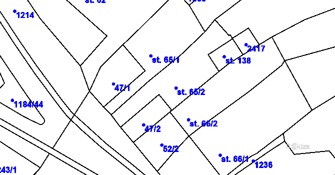 Parcela st. 65/2 v KÚ Vrbka u Sulimova, Katastrální mapa