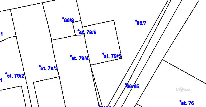 Parcela st. 79/5 v KÚ Vrbka u Sulimova, Katastrální mapa