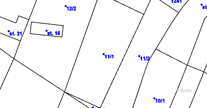 Parcela st. 11/1 v KÚ Vrbka u Sulimova, Katastrální mapa
