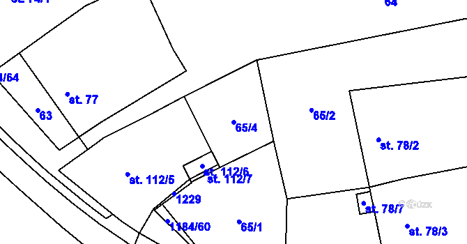Parcela st. 65/4 v KÚ Vrbka u Sulimova, Katastrální mapa