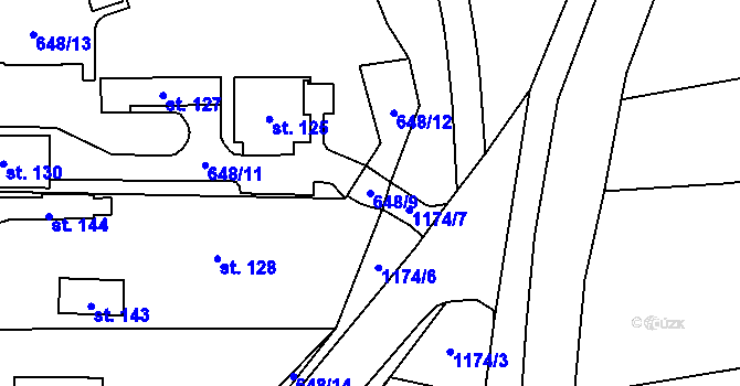 Parcela st. 648/9 v KÚ Vrbka u Sulimova, Katastrální mapa