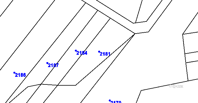 Parcela st. 2181 v KÚ Vrbka u Sulimova, Katastrální mapa