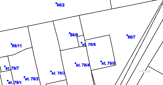 Parcela st. 79/6 v KÚ Vrbka u Sulimova, Katastrální mapa