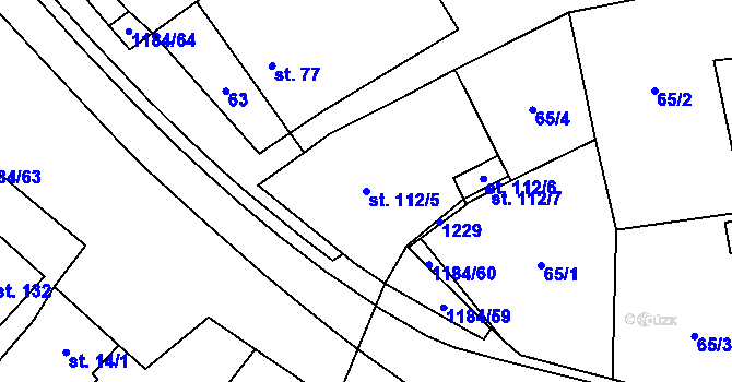 Parcela st. 112/5 v KÚ Vrbka u Sulimova, Katastrální mapa
