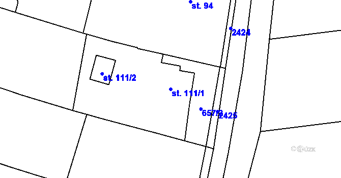 Parcela st. 111/1 v KÚ Vrbka u Sulimova, Katastrální mapa