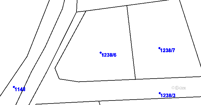 Parcela st. 1238/6 v KÚ Sulislav, Katastrální mapa