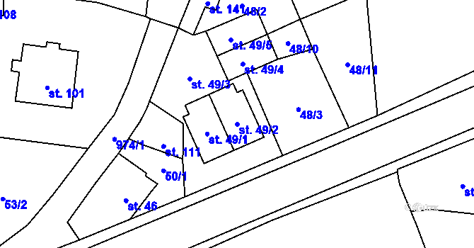Parcela st. 49/2 v KÚ Sulislav, Katastrální mapa