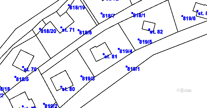 Parcela st. 81 v KÚ Sulislav, Katastrální mapa