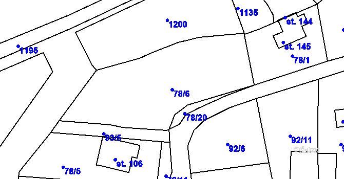 Parcela st. 78/6 v KÚ Sulislav, Katastrální mapa