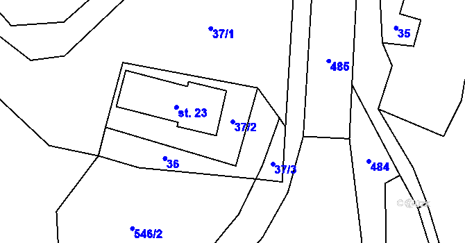 Parcela st. 37/2 v KÚ Polom u Sulkovce, Katastrální mapa