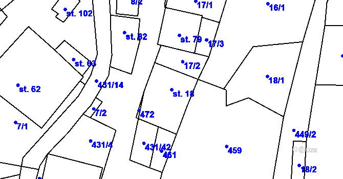 Parcela st. 18 v KÚ Sulkovec, Katastrální mapa