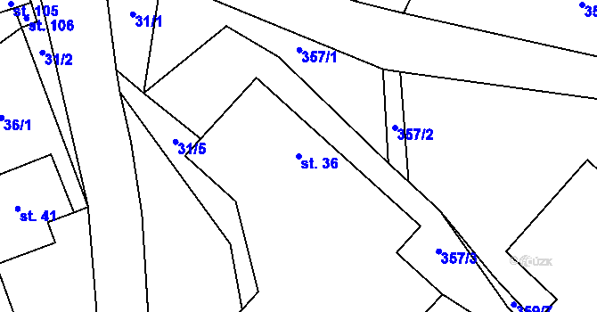 Parcela st. 36 v KÚ Sulkovec, Katastrální mapa