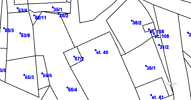 Parcela st. 40 v KÚ Sulkovec, Katastrální mapa
