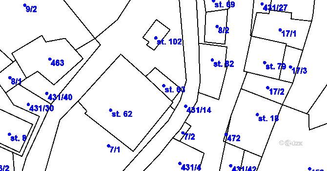 Parcela st. 63 v KÚ Sulkovec, Katastrální mapa