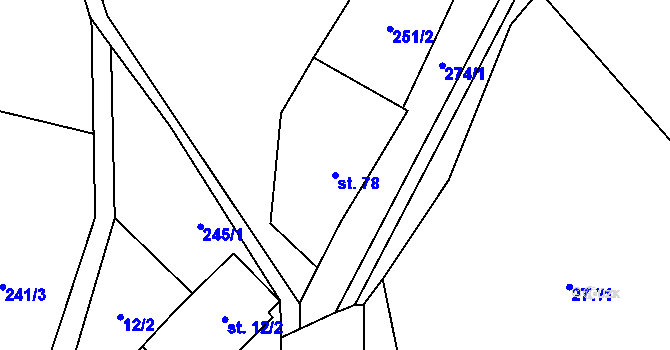 Parcela st. 78 v KÚ Sulkovec, Katastrální mapa
