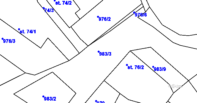Parcela st. 983/3 v KÚ Lišice u Sulovic, Katastrální mapa