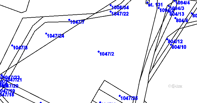 Parcela st. 1047/2 v KÚ Lišice u Sulovic, Katastrální mapa