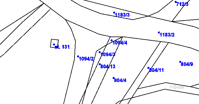 Parcela st. 1094/3 v KÚ Lišice u Sulovic, Katastrální mapa