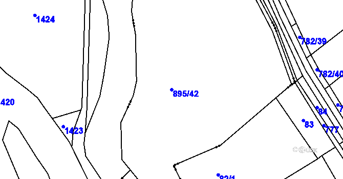 Parcela st. 895/42 v KÚ Lišice u Sulovic, Katastrální mapa
