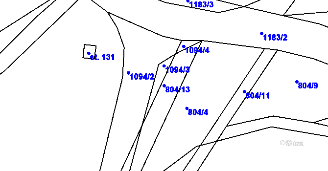 Parcela st. 804/13 v KÚ Lišice u Sulovic, Katastrální mapa
