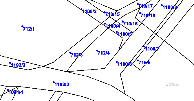 Parcela st. 712/4 v KÚ Lišice u Sulovic, Katastrální mapa