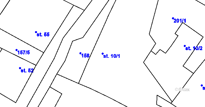 Parcela st. 10/1 v KÚ Sulovice, Katastrální mapa