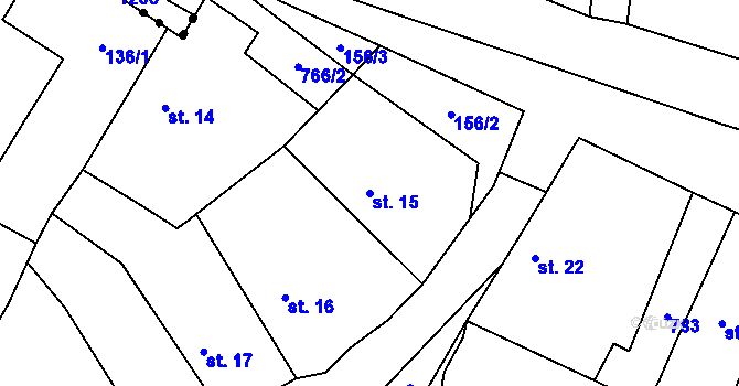 Parcela st. 15 v KÚ Sulovice, Katastrální mapa