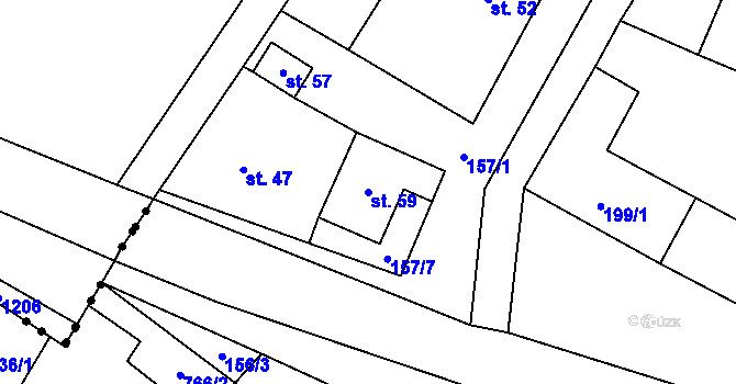 Parcela st. 59 v KÚ Sulovice, Katastrální mapa