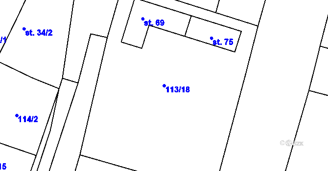 Parcela st. 113/18 v KÚ Sulovice, Katastrální mapa