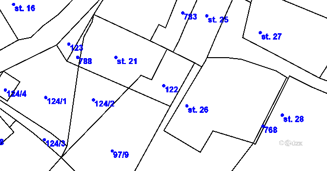 Parcela st. 122 v KÚ Sulovice, Katastrální mapa