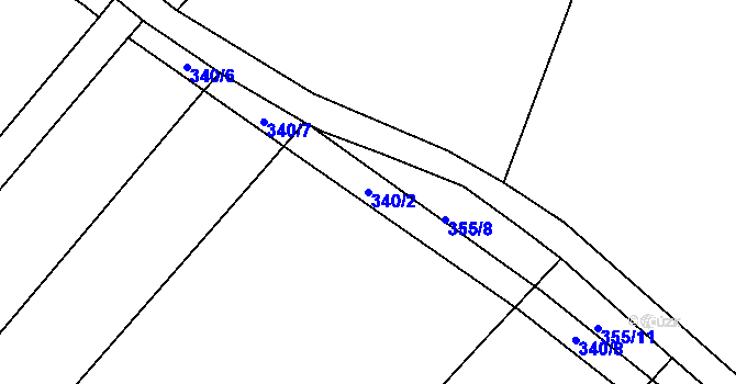 Parcela st. 340/2 v KÚ Sulovice, Katastrální mapa